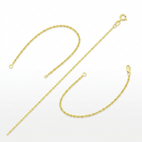 RCJ - 10k Yellow Gold Diamond Cut Rope Anklet 1.25mm - 10 - Gold - View 3