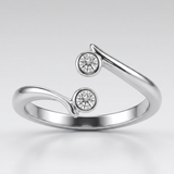 RCJ - Sterling Silver Rhodium Finished Open Style Cubic Zirconia Accented Toe Ring - One Size - Silver - View 2