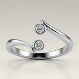 RCJ - Sterling Silver Rhodium Finished Open Style Cubic Zirconia Accented Toe Ring - One Size - Silver - View 3