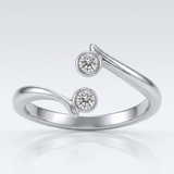 RCJ - Sterling Silver Rhodium Finished Open Style Cubic Zirconia Accented Toe Ring - One Size - Silver - View 4