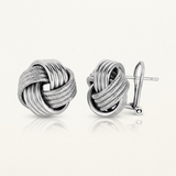 RCJ - Sterling Silver Groove Textured Love Knot Earrings - One Size - Silver - View 4