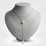 RCJ - 14k Yellow Gold Lariat Necklace with Pearls - 17 - Gold - View 4