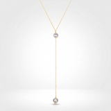 RCJ - 14k Yellow Gold Lariat Necklace with Pearls - 17 - Gold - View 3