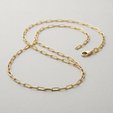 14K Yellow Gold Fine Paperclip Chain (1.5mm) — 16 / Gold — view 2