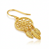 RCJ - Dream Catcher Earrings in 14k Yellow Gold - One Size - Gold - View 3
