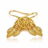 RCJ - Dream Catcher Earrings in 14k Yellow Gold - One Size - Gold - View 4