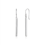 RCJ - Sterling Silver Polished Bar Earrings - One Size - Silver - View 2