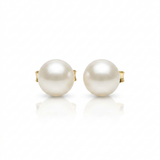 RCJ - 14k Yellow Gold Freshwater Cultured White Pearl Stud Earrings (7.0 mm) - One Size - Gold - View 2