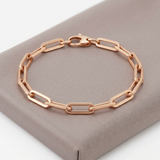 RCJ - 14K Rose Gold Bold Paperclip Chain Bracelet - 7.5 - Pink - View 4