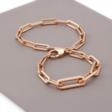 RCJ - 14K Rose Gold Bold Paperclip Chain Bracelet - 7.5 - Pink - View 3