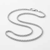 Sterling Silver Rhodium Plated Round Box Chain 1.3mm — 16 / Silver — view 2