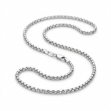 Sterling Silver Rhodium Plated Round Box Chain 1.3mm — 16 / Silver — view 3