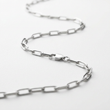 Sterling Silver Rhodium Plated Paperclip Chain (2.5 mm) — 16 / Silver — view 2