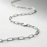Sterling Silver Rhodium Plated Paperclip Chain (2.5 mm) — 16 / Silver — view 3