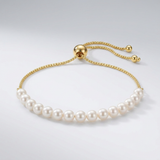 RCJ - 14k Yellow Gold Adjustable Friendship Bracelet with Pearls - 9.25 - Gold - View 3