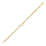 RCJ - 14k Yellow Gold 7 inch Figaro Chain Bracelet with Heart - Gold - View 2