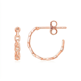 RCJ - 14k Rose Gold Delicate Chain Hoop Earrings - One Size - Pink - View 4