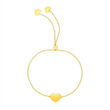 RCJ - 14k Yellow Gold Adjustable Heart Bracelet - 9.25 - Gold - View 2