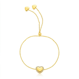 RCJ - 14k Yellow Gold Adjustable Heart Bracelet - 9.25 - Gold - View 3