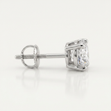 RCJ - 14k White Gold 8.0mm Round CZ Stud Earrings - One Size - Silver - View 3