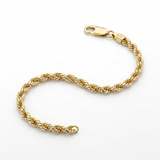 2.5mm 10k Yellow Gold Solid Diamond Cut Rope Bracelet — 7 / Gold — view 3