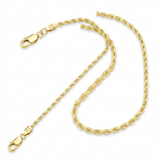 2.5mm 10k Yellow Gold Solid Diamond Cut Rope Bracelet — 7 / Gold — view 3