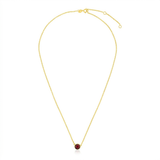 RCJ - 14k Yellow Gold 17 inch Necklace with Round Garnet - 17 - Gold - View 2