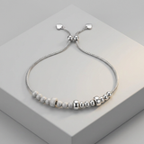RCJ - Adjustable Matte and Textured Bead Bracelet in Sterling Silver - 9.25 - Silver - View 2