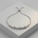RCJ - Adjustable Matte and Textured Bead Bracelet in Sterling Silver - 9.25 - Silver - View 3