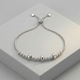 RCJ - Adjustable Matte and Textured Bead Bracelet in Sterling Silver - 9.25 - Silver - View 4