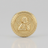 RCJ - 14k Yellow Gold Round Angel Post Earrings - One Size - Gold - View 2