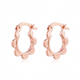 RCJ - 14k Rose Gold Scalloped Hoop Earrings - One Size - Pink - View 2