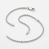 RCJ - 10k White Gold Solid Diamond Cut Rope Bracelet 1.5mm - Silver - View 3