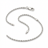 RCJ - 10k White Gold Solid Diamond Cut Rope Bracelet 1.5mm - Silver - View 2