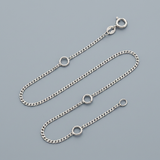 RCJ - Double Extendable Piatto Chain in 14k White Gold (1.2mm) - 18 - Silver - View 2