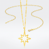 RCJ - 14k Yellow Gold Necklace with North Star Pendant - 18 - Gold - View 2