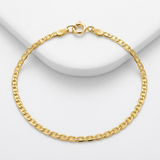 RCJ - 10k Yellow Gold Mariner Link Anklet 1.2mm - 10 - Gold - View 3