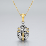 RCJ - 18k Yellow Gold & Sterling Silver Dragonfly Motif Baroque Pendant - 18 - Gold - View 3