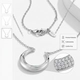 RCJ - Sterling Silver 18 inch Moon Motif Necklace with Diamond - 18 - Silver - View 3