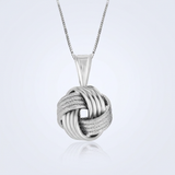 RCJ - Sterling Silver Pendant with a Ridge Textured Love Knot Design - 18 - Silver - View 4