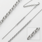 RCJ - Double Extendable Cable Chain in 14k White Gold (1.0mm) - 18 - Silver - View 4