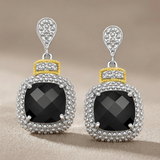 RCJ - 18k Yellow Gold & Sterling Silver Black Onyx & Diamond Earrings (.05cttw) - One Size - Black - View 3