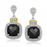 RCJ - 18k Yellow Gold & Sterling Silver Black Onyx & Diamond Earrings (.05cttw) - One Size - Black - View 4