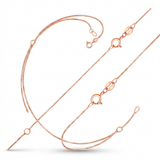 RCJ - Double Extendable Box Chain in 14k Rose Gold (0.6mm) - 18 - Pink - View 2