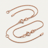 RCJ - Double Extendable Box Chain in 14k Rose Gold (0.6mm) - 18 - Pink - View 3