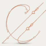 RCJ - Double Extendable Box Chain in 14k Rose Gold (0.6mm) - 18 - Pink - View 4