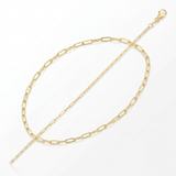 RCJ - 14K Yellow Gold Fine Paperclip Anklet (1.5mm) - 10 - Gold - View 3