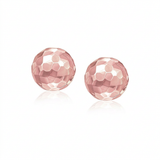 RCJ - 14k Rose Gold Round Faceted Style Stud Earrings - One Size - Pink - View 2