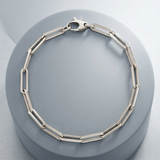 14K White Gold Bold Paperclip Chain Bracelet — 7.5 / Silver — view 2