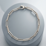 14K White Gold Bold Paperclip Chain Bracelet — 7.5 / Silver — view 3